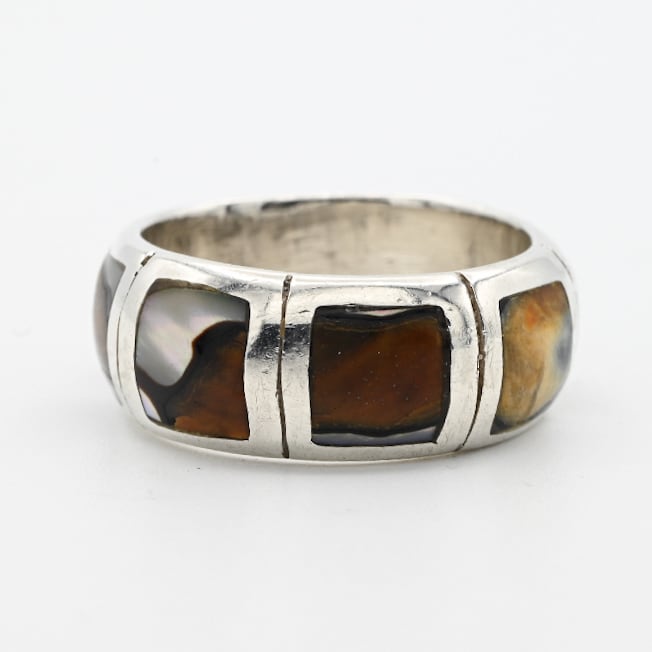 Mother Of Pearl Inlay Full Eternity Barrel Ring #15.0 / Denmark