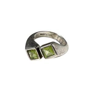 vintage silver serpent ring set with rhinestone