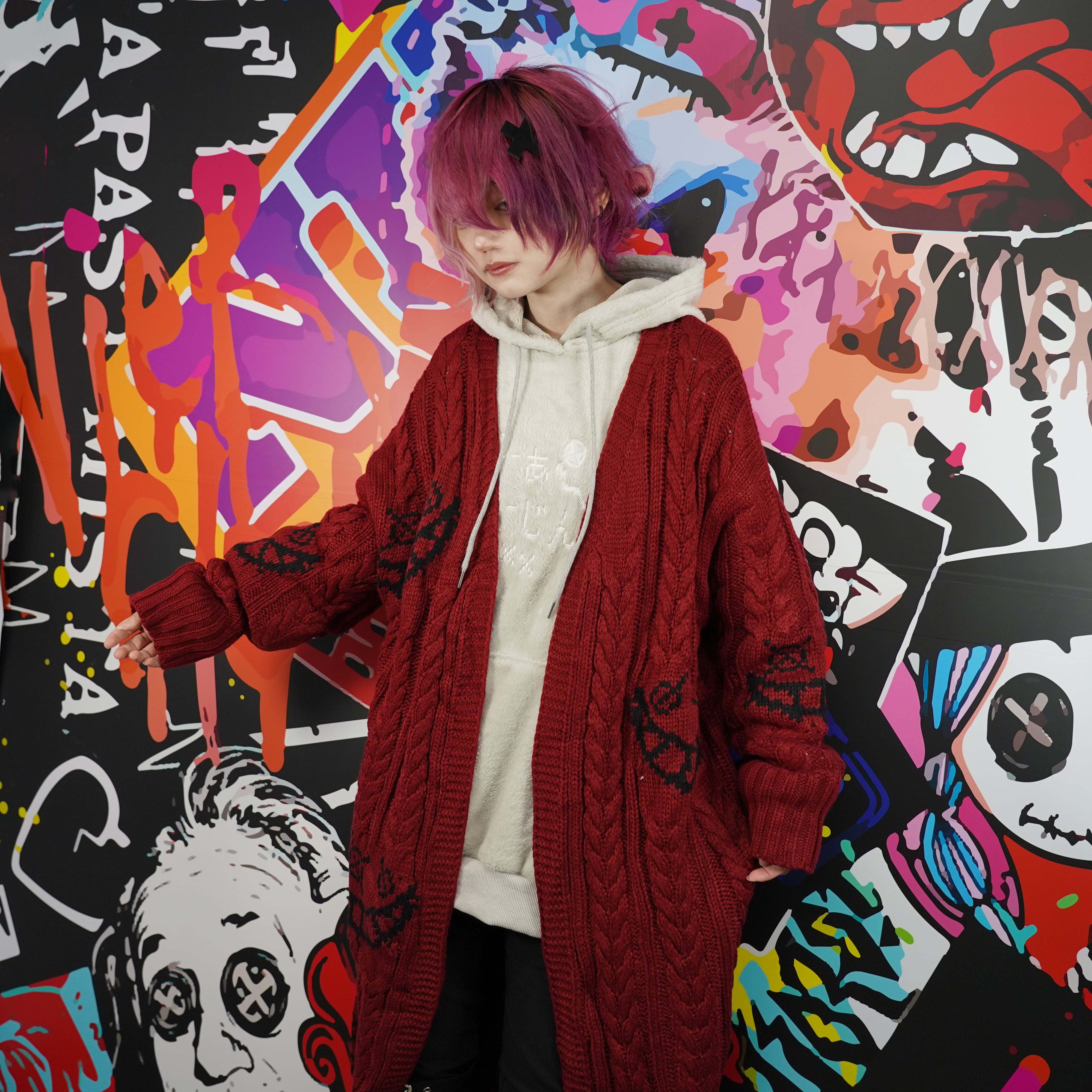 超ロング編み込みニットカーディガン【BLACK SMILE】 | NIER CLOTHING