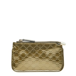 グッチ マイクログッチシマ コインケース 233133 ゴールド パテントレザー レディース GUCCI 【中古】