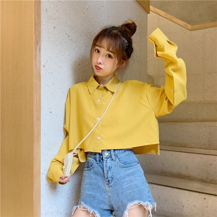 シャツ女性デザインセンスニッチ春服2020新しい香港スタイルレトロスリム長袖半袖シャツ流行 1号婦人86504731045