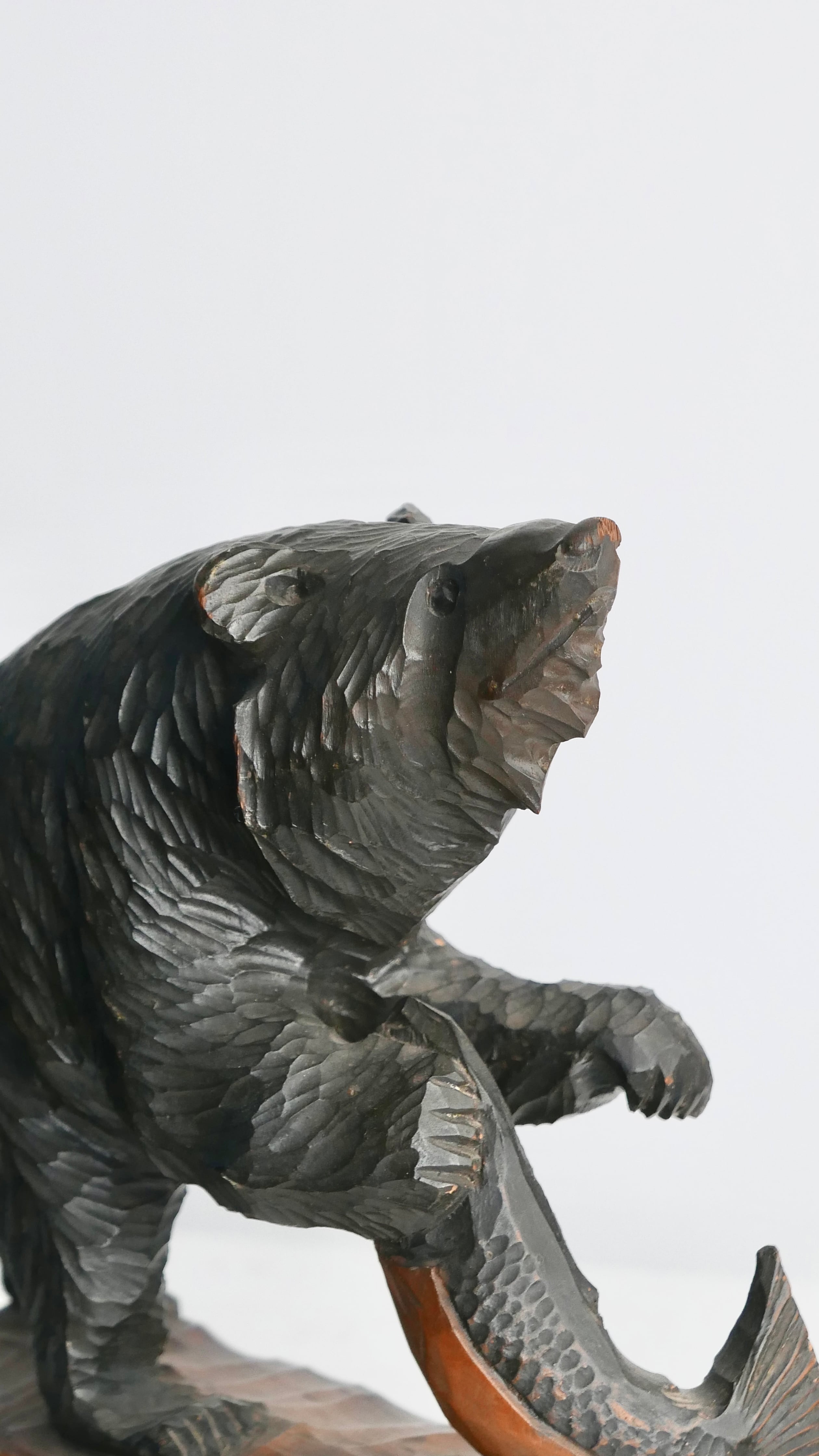 old japan , wooden bear , narrow body