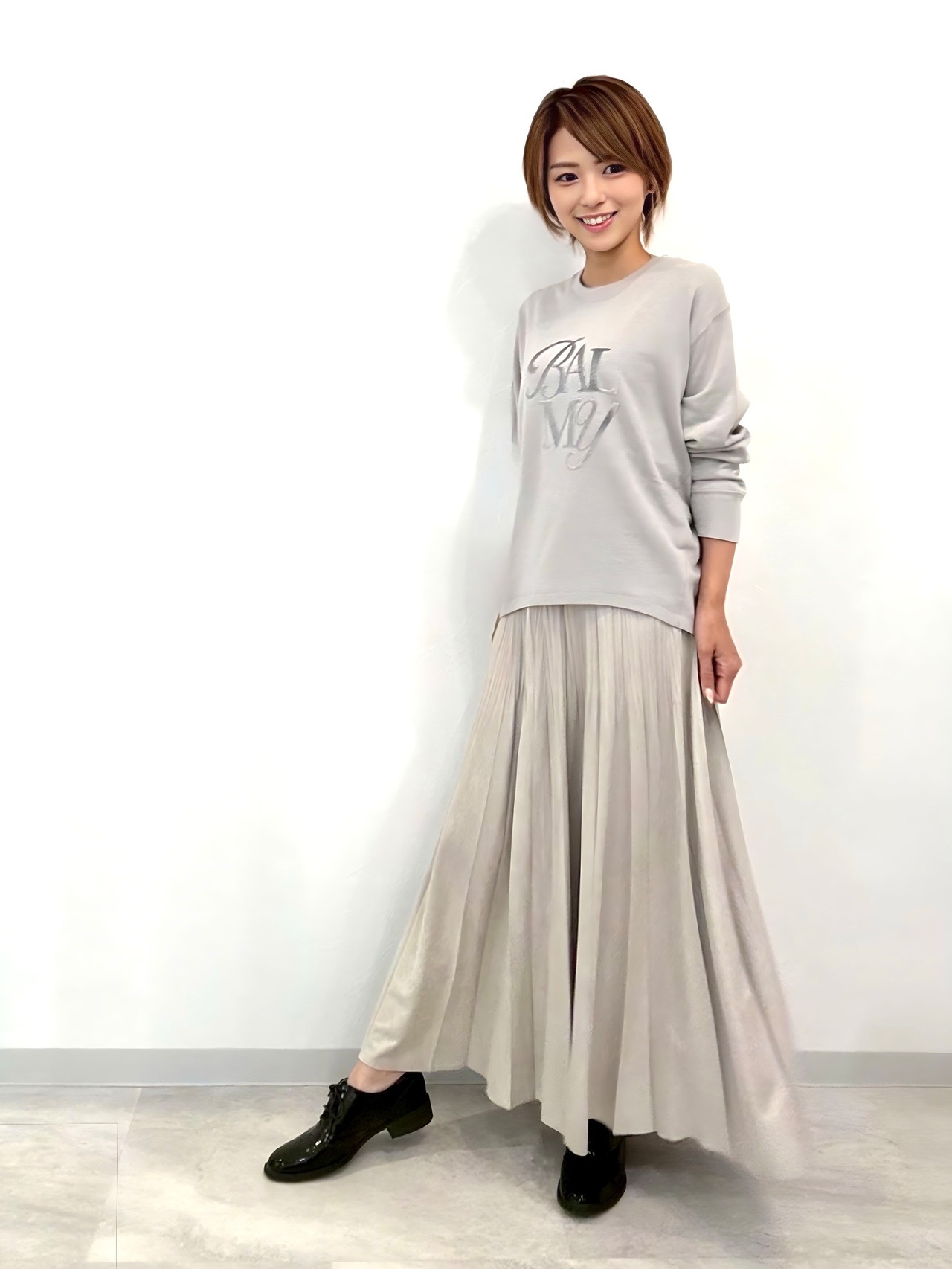 スエードプリーツスカート