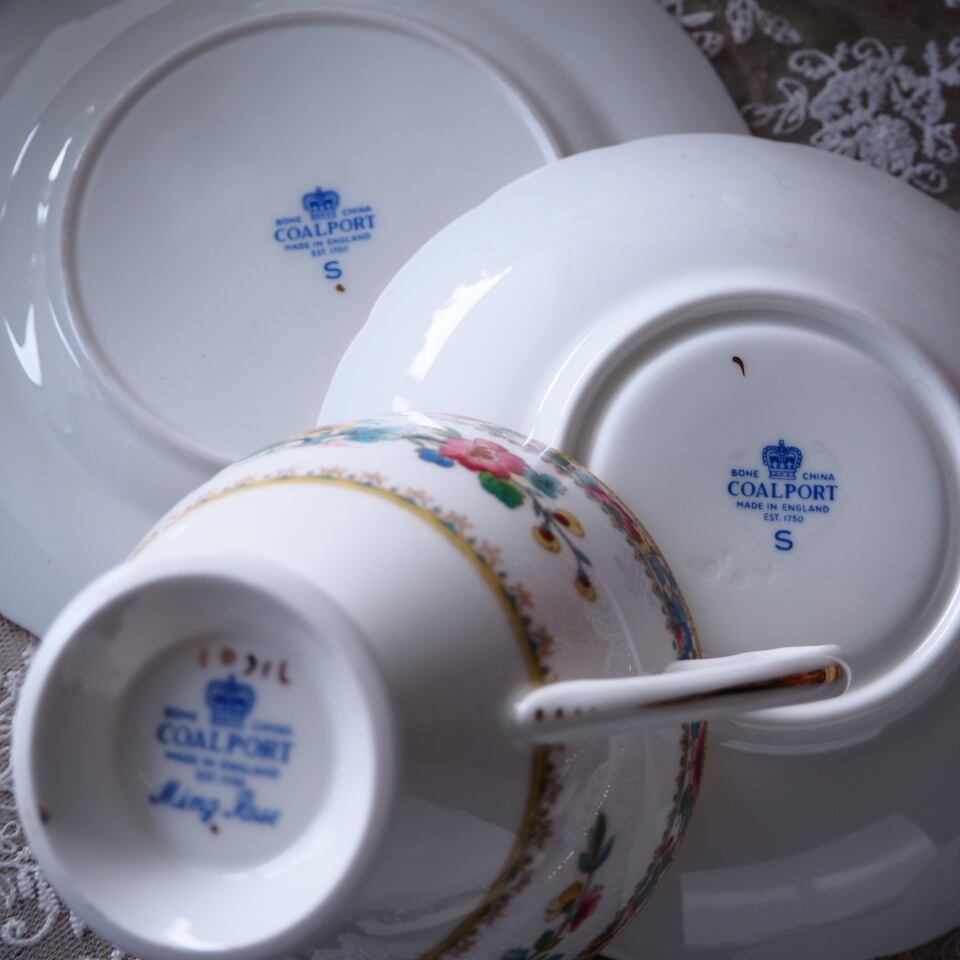 タロット20 審判 】英国コールポート製ミングローズ 極美品トリオ2客＋