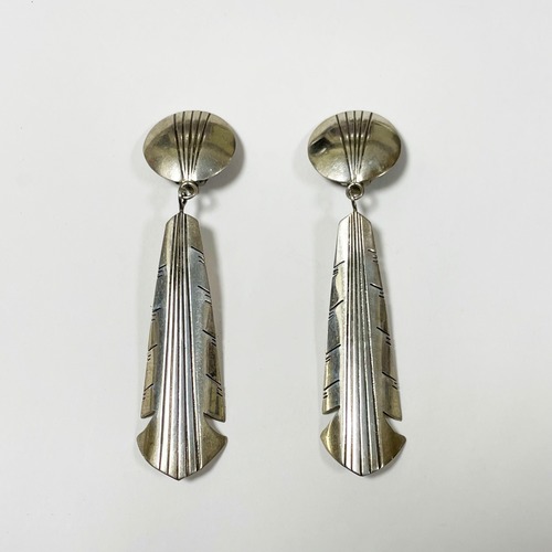 Vintage Southwestern Feather Sterling Earrings