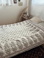 イングリッシュガーデン　コンフォートブランケット　ブロックプリントキルト　お布団　