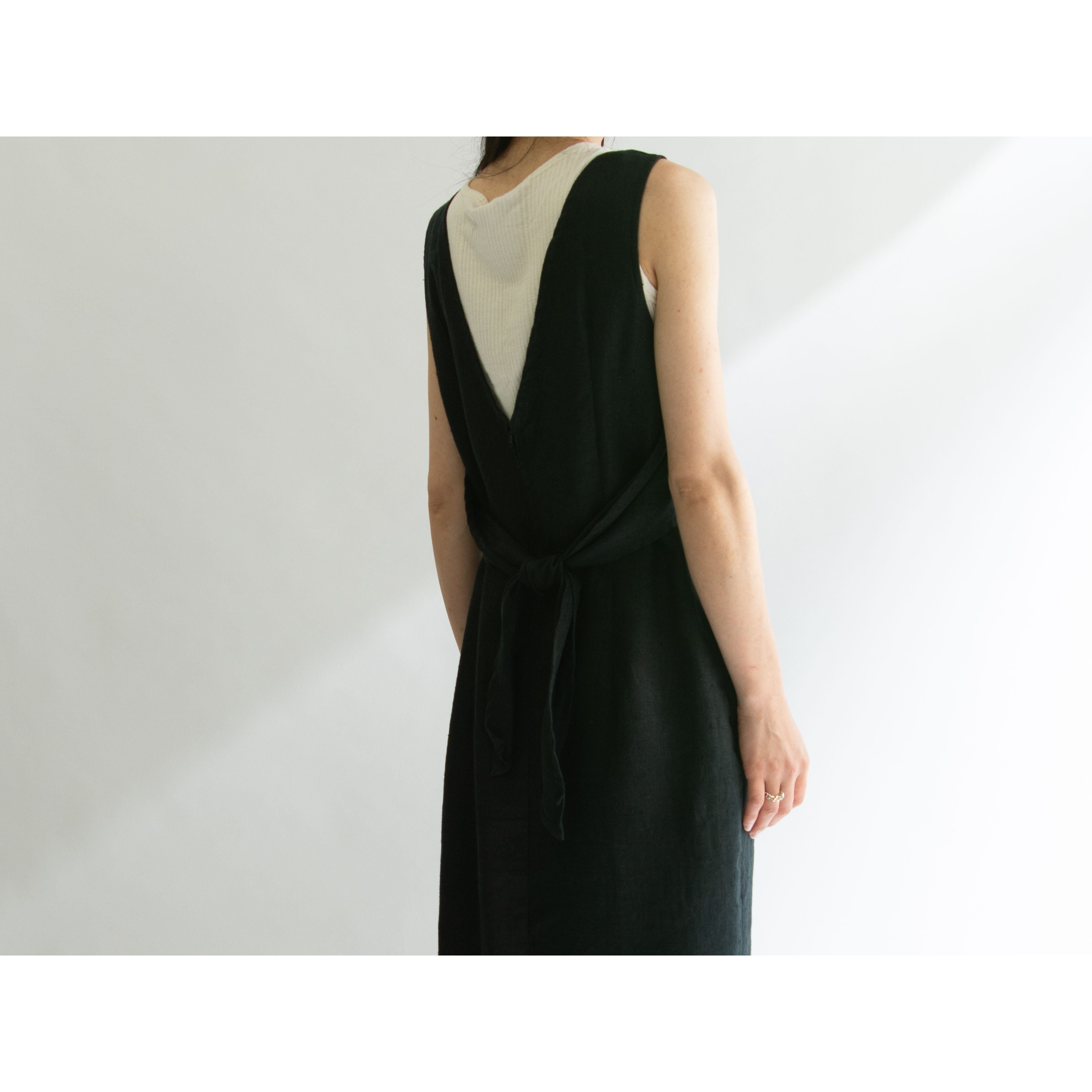 【VILLAGGIO】Made in Germany 100% Linen Sleeveless Dress（ドイツ製 ノースリーブ リネンワンピース）
