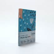 Multi-log note - 【ドット方眼・五段階評価】北欧ネコブルー / A6変形 / ハードカバーノート