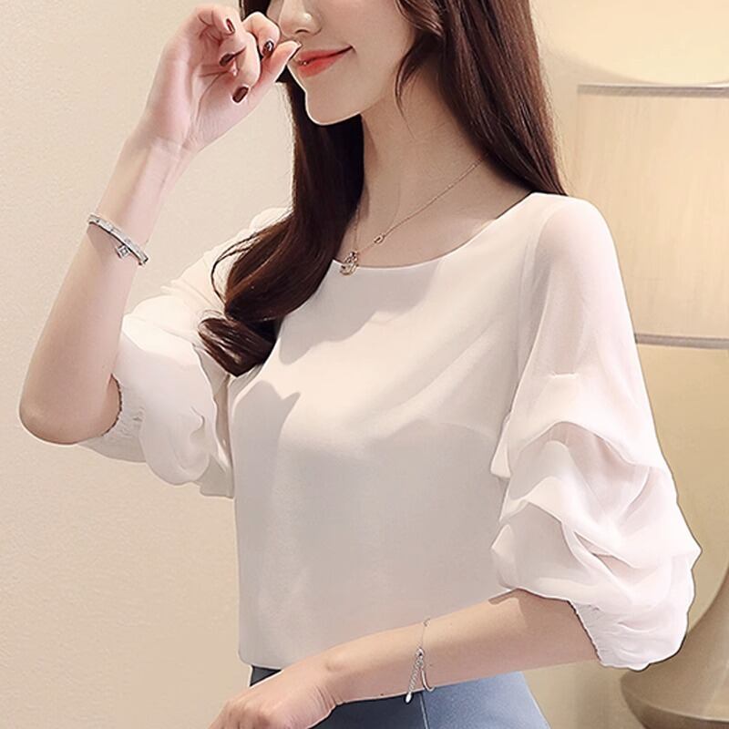 トップス レディース 3色 送料無料 Tシャツ カットソー ブラウス シフォン 半袖 五分袖 かわいい 大人可愛い きれいめ 上品 エレガント 清楚 フェミニン おしゃれ お洒落 綺麗 お嬢様 こなれ感 キュート ガーリー ロマンチック レトロ 抜け感 無地 OL 通勤 学生 通学 デート お出かけ 女子会 休日 S M L XL 2XL ホワイト イエロー ネイビー オフィス 夏 10代 20代 30代 韓国系 着回し 普段使い ママ 旅行 きちんと感 ファッション コーデ プチプラ インスタ