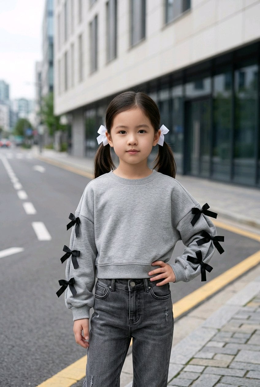 IS ScoLar（イズスカラー）水彩風大花柄 ラウンドシルエットプル