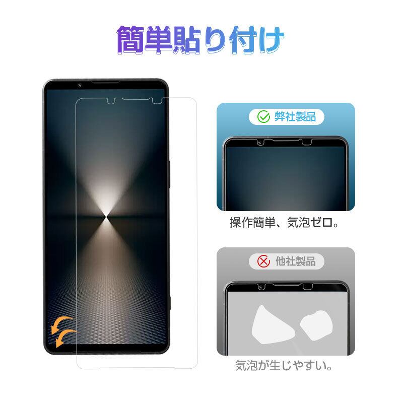 Sony Xperia 1 VI SO-51E＋ガラスフィルム Xperia1 VI SO-51E SOG13 XQ-EC44 ガラスフィルム 全面保護 ブルー