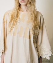 コネクテッドレースルーズTシャツ (BEIGE) CQ-48023