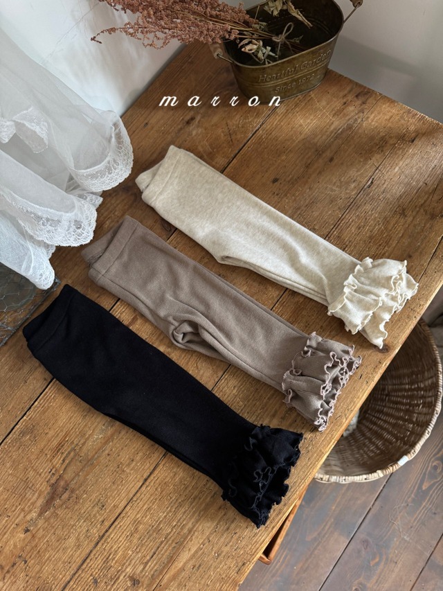 【即納/marron(kids)】frilly leggings