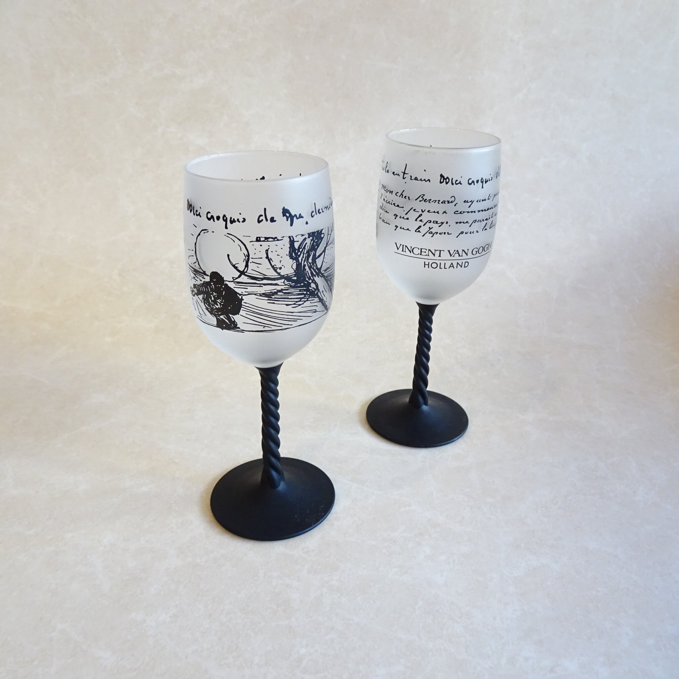 フランスヴィンテージ 画家ゴッホのワイングラス