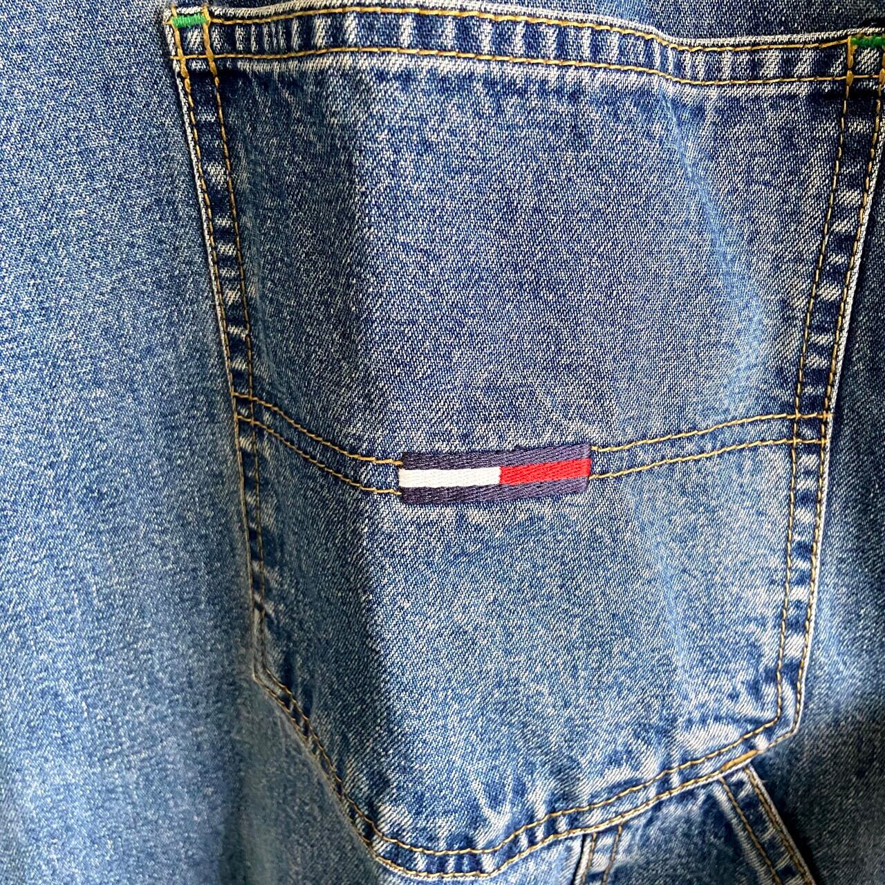 90年代 TOMMY HILFIGER トミー オーバーオール メンズXL 古着 90s