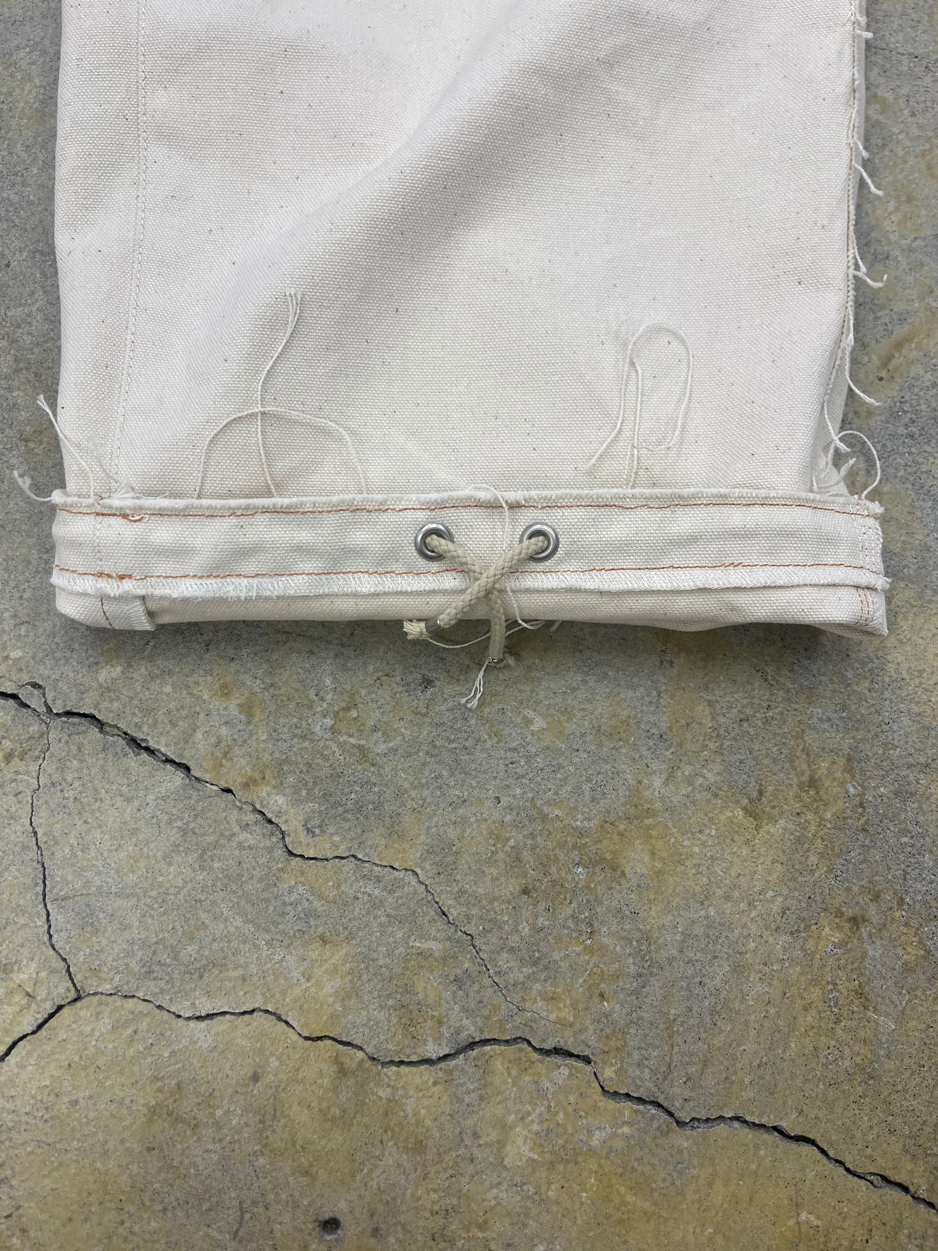 SUGARHILL | RAW-EDGE CANVAS CARGO PANTS | IVORY WHITE | HOWDAY