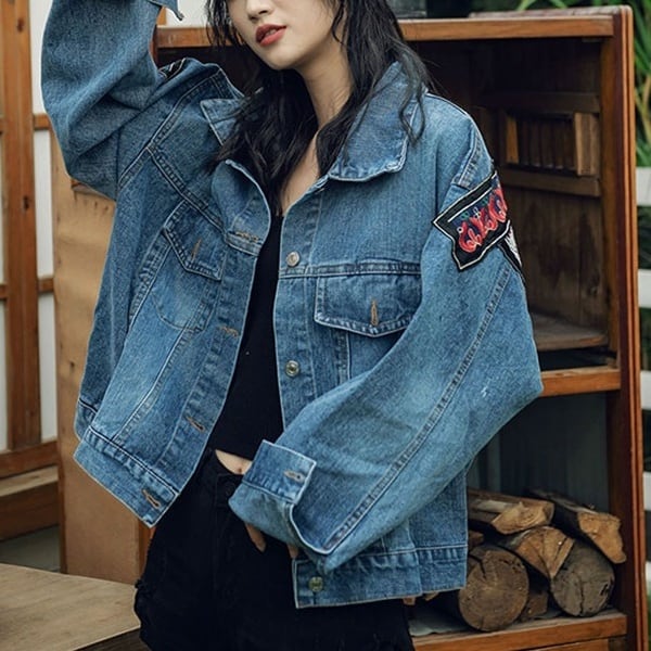 ボヘミアンアップリケ刺繍デニムジャケット | alegre