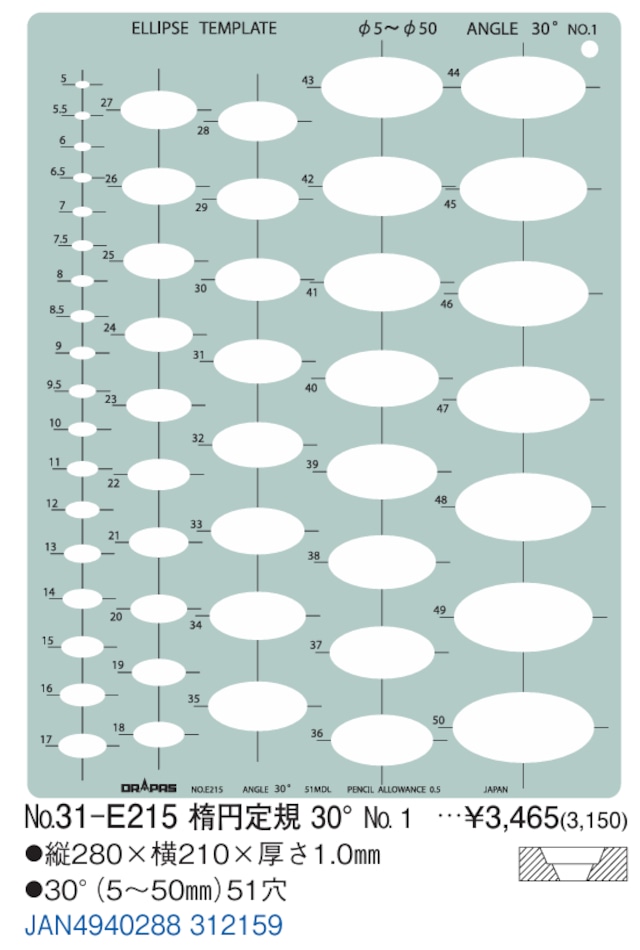 DRAPAS 楕円定規セット 楕円定規セット オススメ】 『ドラパス楕円定規セット』を紹介し