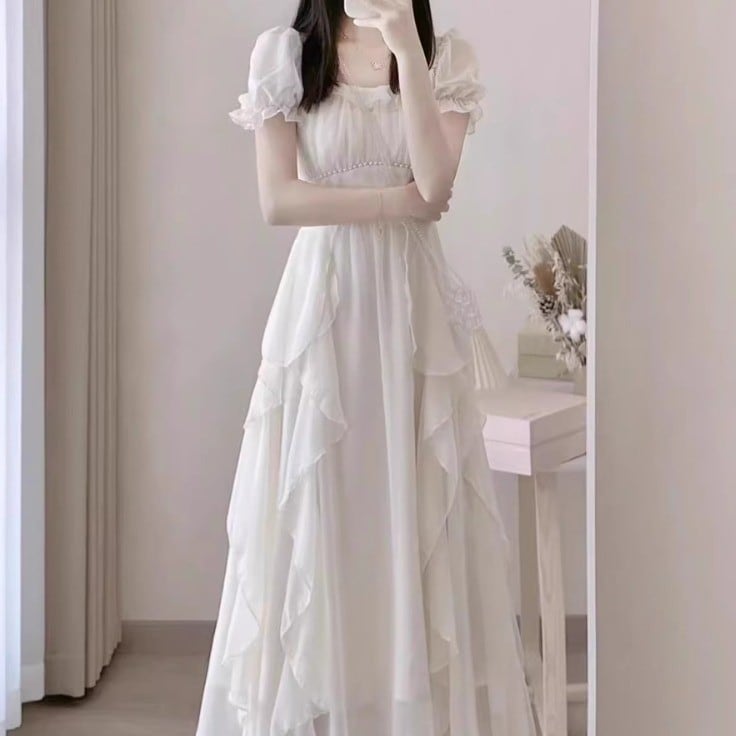 ラッフルフリルウエストマークロングワンピ ・54142 | sucrier ラッフルフリルウエストマークロングワンピ ・54142 | sucrier