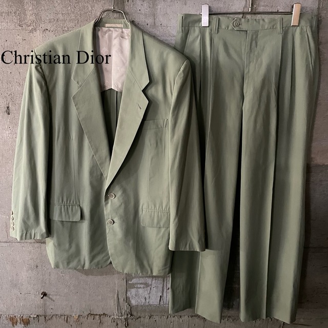 〖Christian Dior〗cotton single setup suit/クリスチャンディオール コットン シングル セットアップ スーツ/lsize/#0419