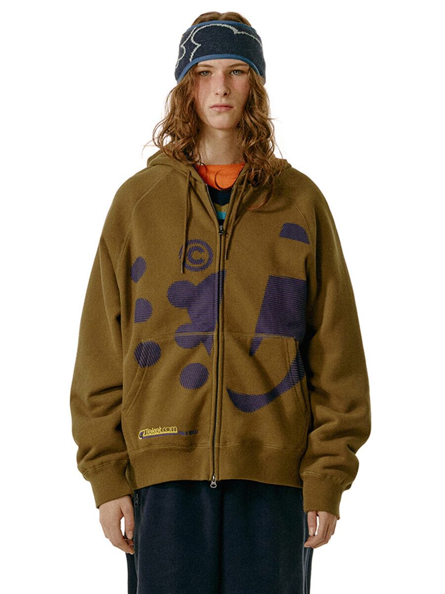 TEKET] Dot-Com Zip-Up Hoodie Brown 正規品 韓国ブランド 韓国