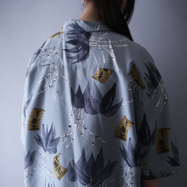 "和" motif full pattern over silhouette h/s shirt