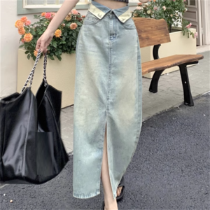 【送料無料】 スカート ロングスカート Aライン フレア ロング マキシ ハイウエスト スリット デニム かわいい 大人可愛い 大人女子 こなれ感 シンプル カジュアル 大人 おしゃれ お洒落 ラフ コンサバ ガーリー 無地 春 夏 20代 30代 40代 レディース 女性 デート お出かけ お茶会 女子会 休日 授業参観 着回し プチプライス デイリーユース 普段使い オルチャン 韓国系 ファッション ロゴ入り 定番アイテム 着痩せ インスタ映え