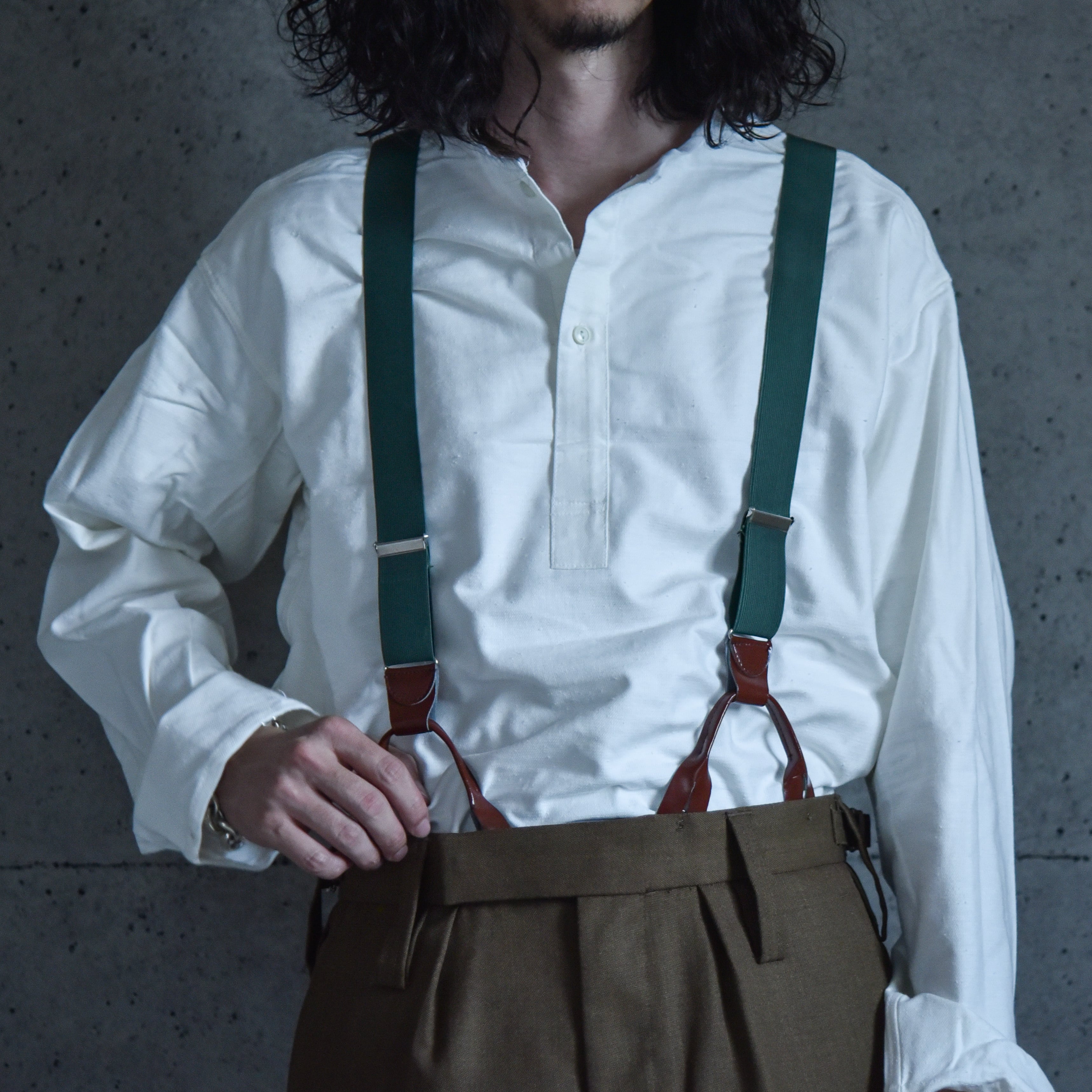 DEAD STOCK】Czech Army Leather Combination Suspender チェコ軍