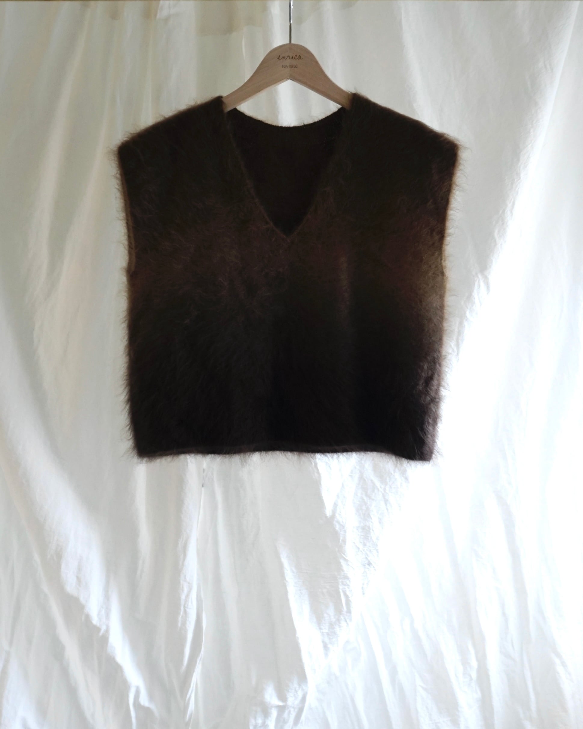 enrica エンリカ カシミア シャギー Vネック グラデーション ベスト