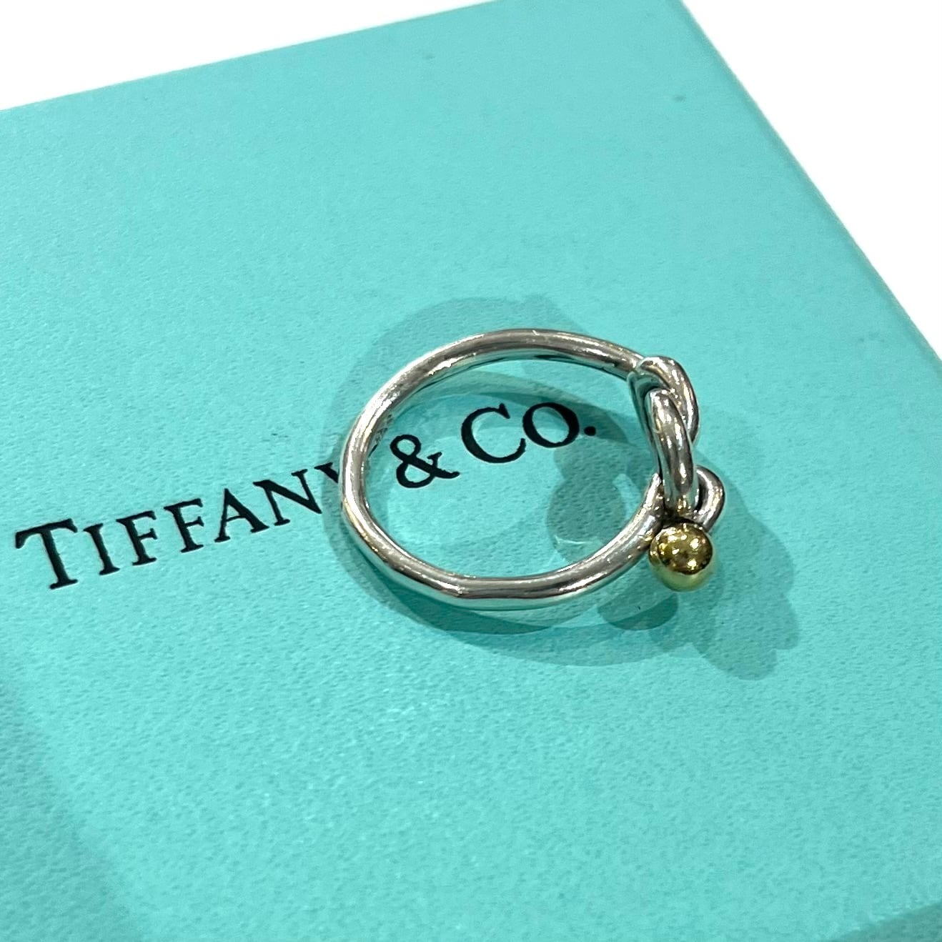 TIFFANY&CO】2337 結コンビツイストノットリング 14-15号／シルバー925