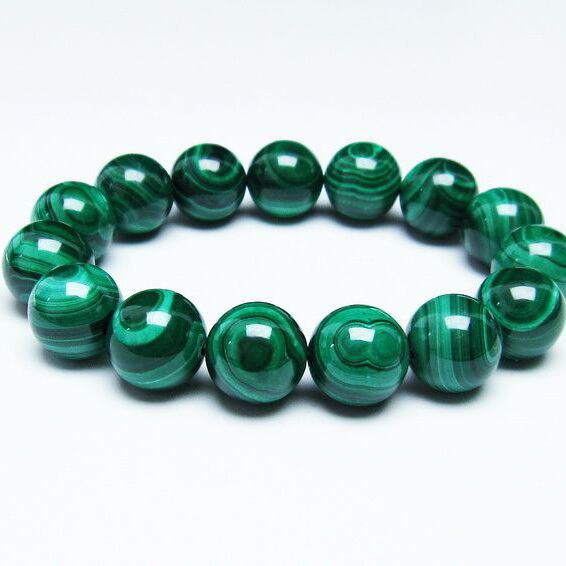 マラカイト ブレスレット 14mm 天眼 malachite 一点物 おまかせ便 111-29386
