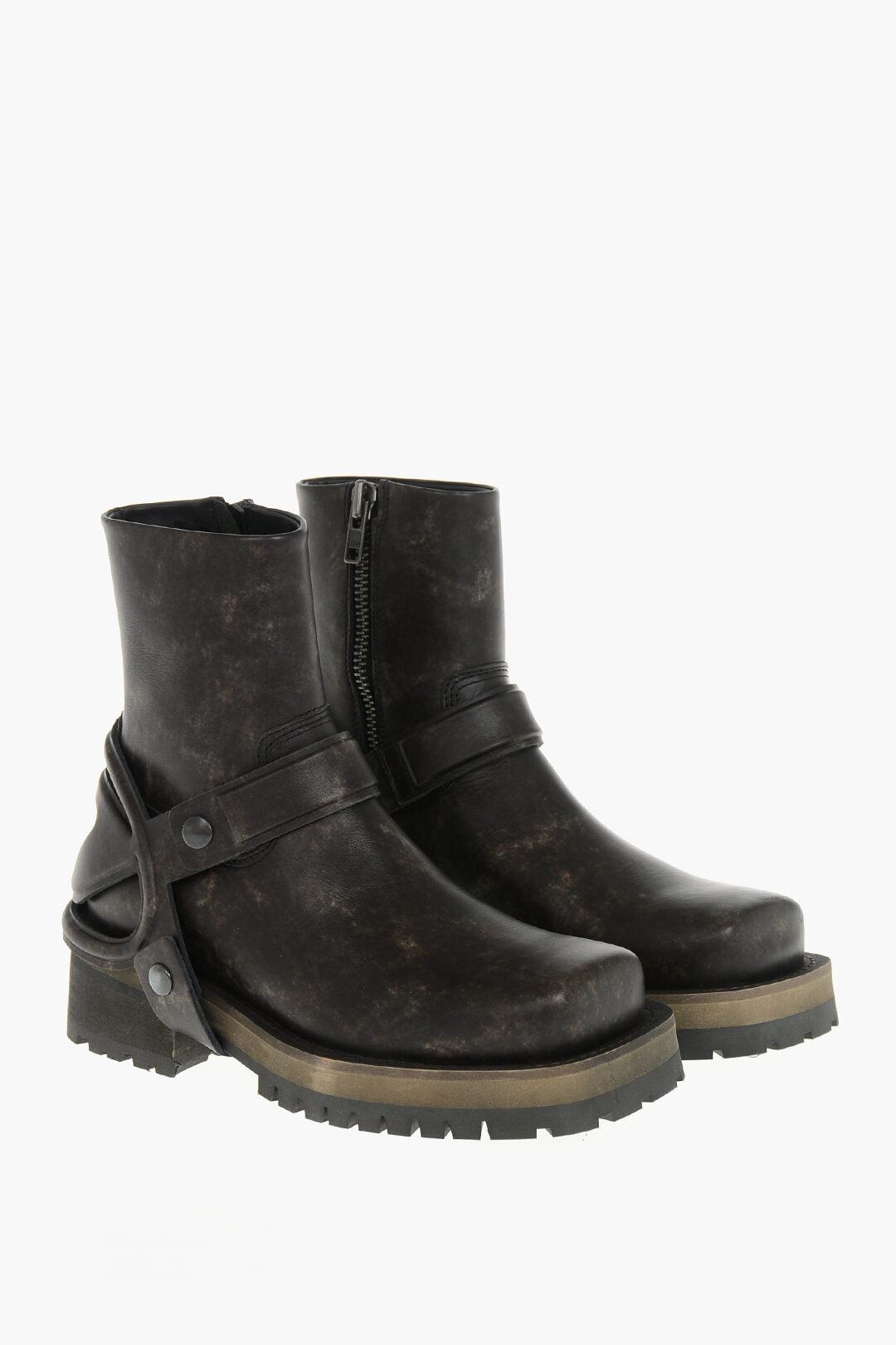 DIESEL ブーツ カーフレザー・ラバー