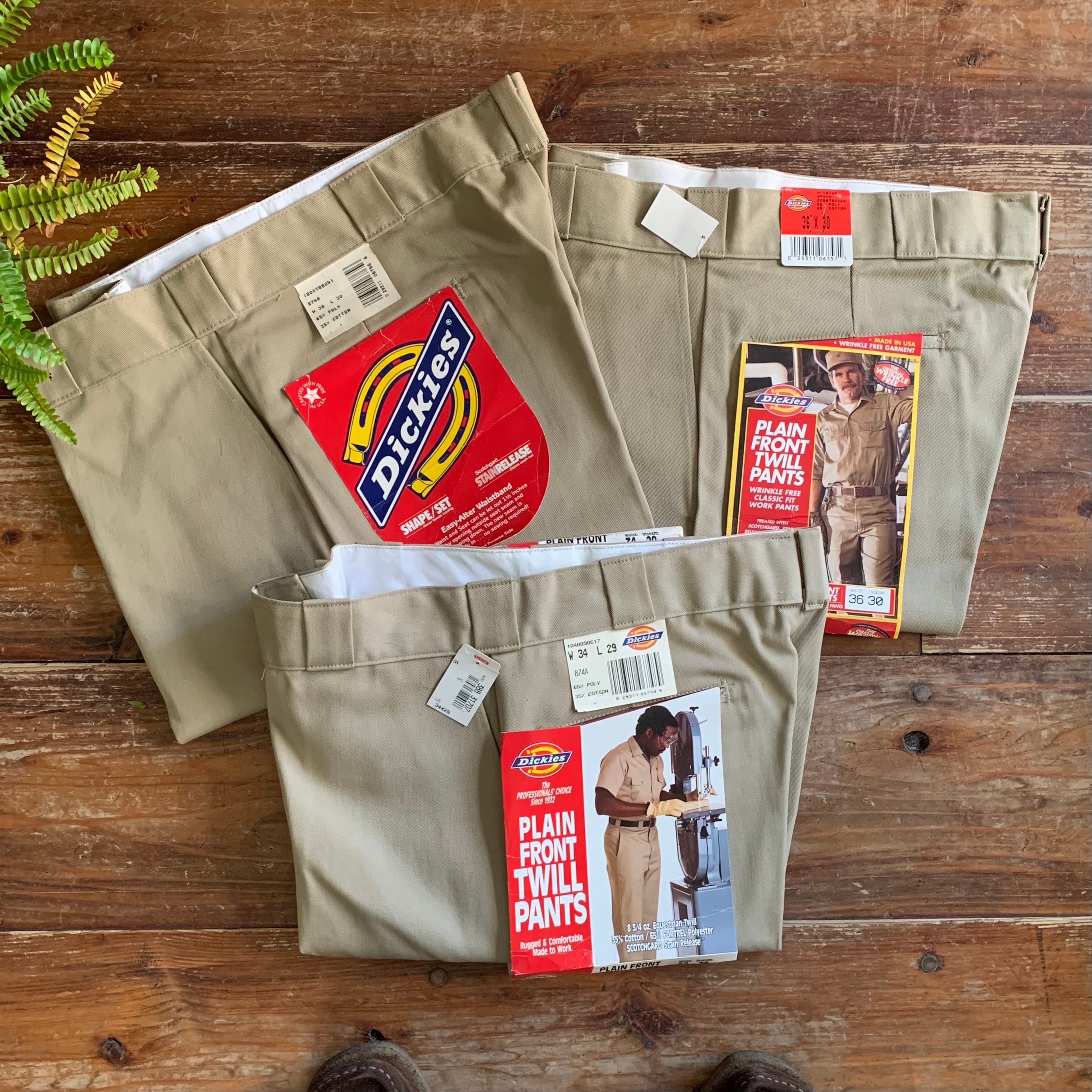 1980-90s Deadstock "Dickies 874KH (Khaki)" Vintage Work Pants