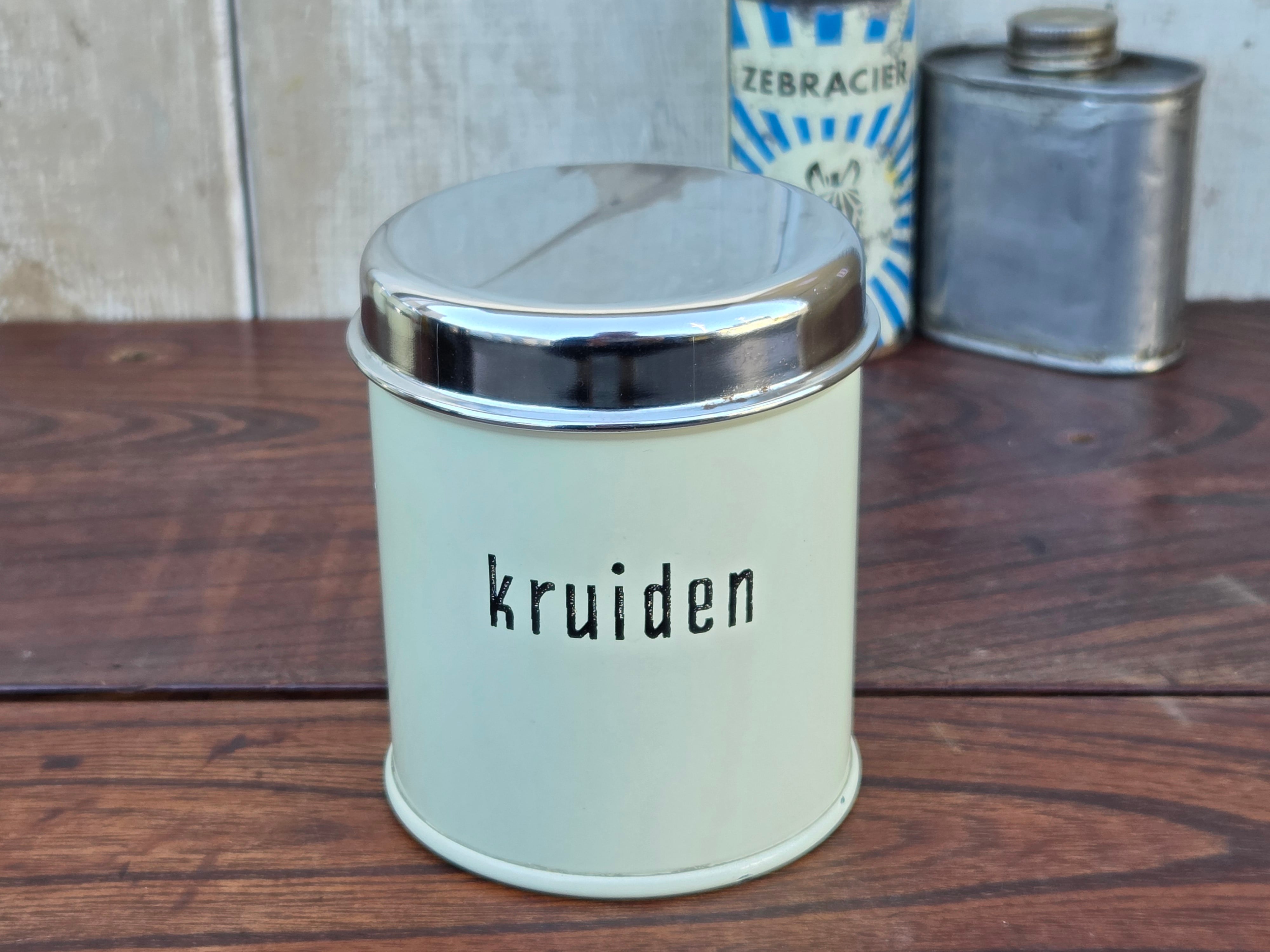 【Vintage】オランダ ブラバンシア スチールキャニスター Kruiden(スパイス) /f209