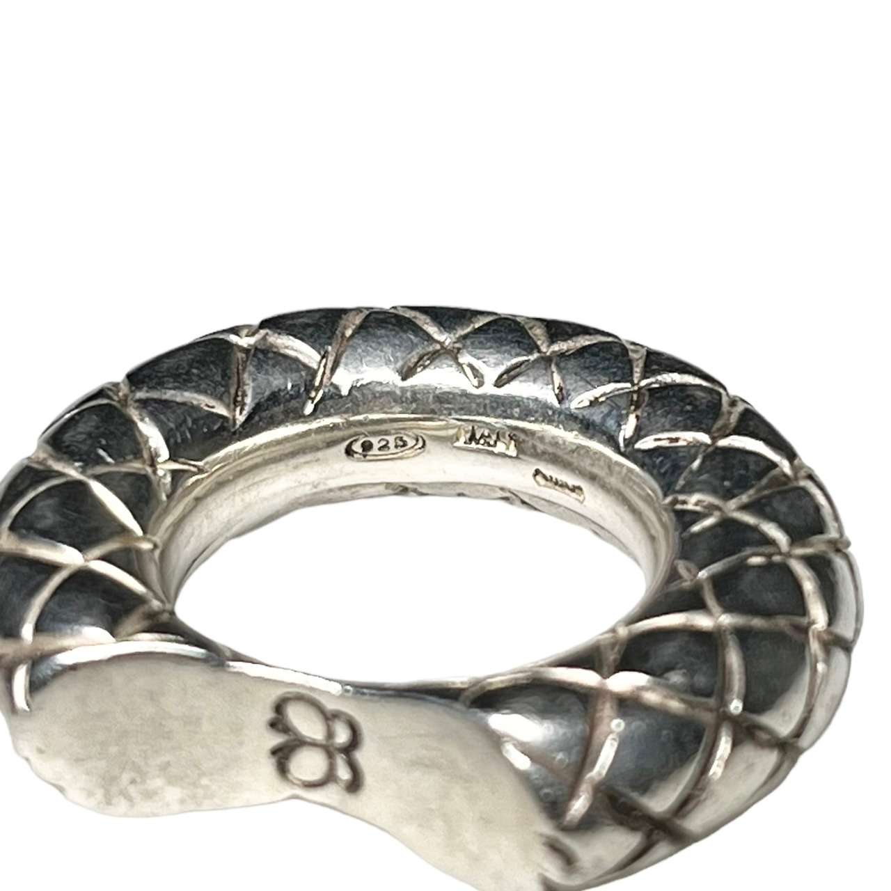 BOTTEGA VENETA heavy gauge silver intrecciato ring