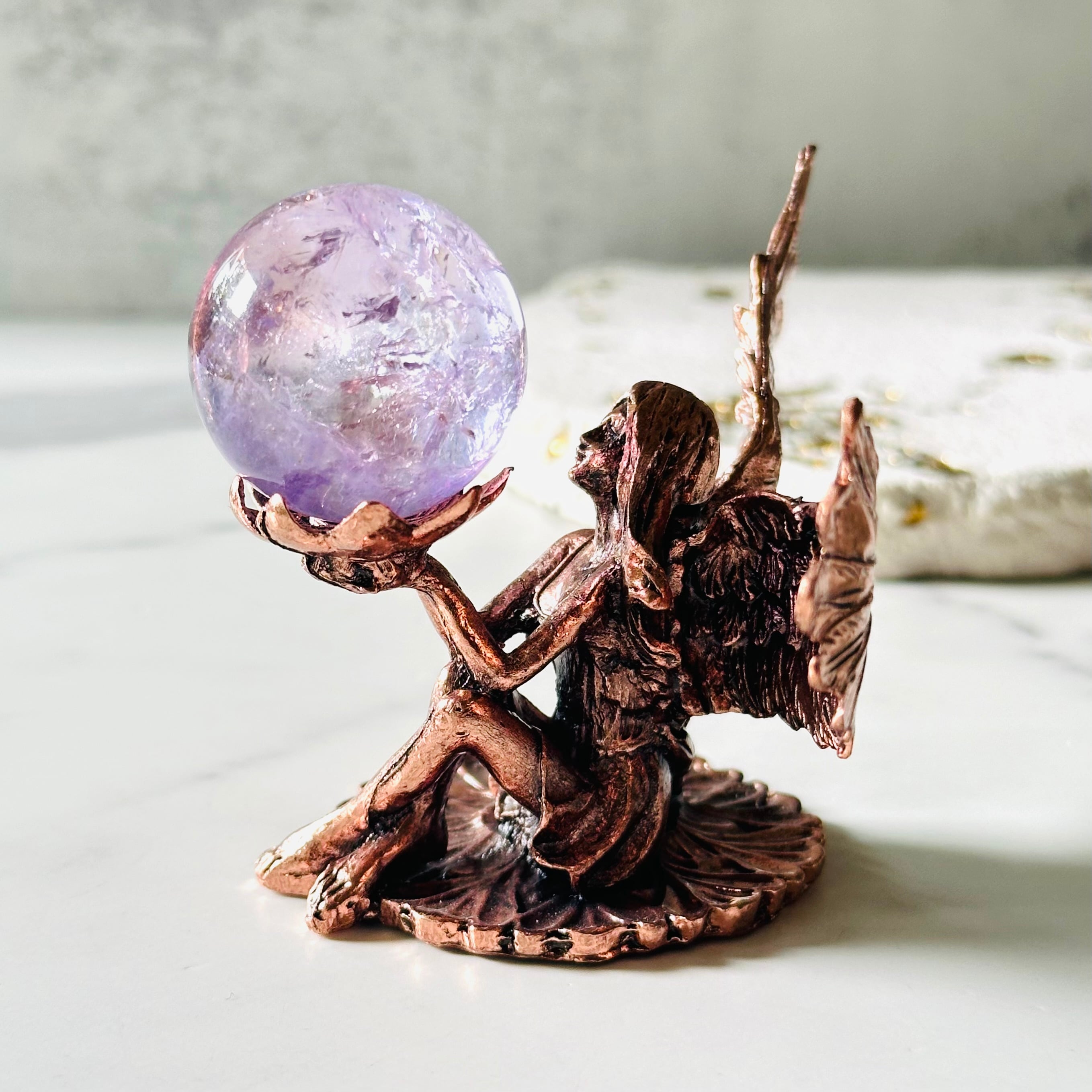 ホワイトジェイド　アラバスター　妖精のスフィアスタンド 再入荷妖精のスフィアスタンド