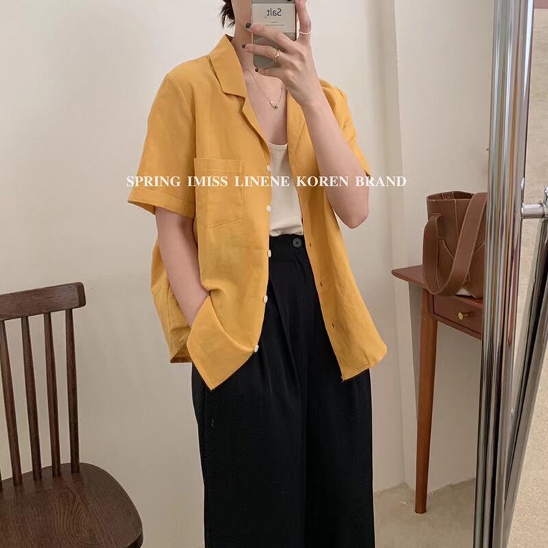 カラーシャツ サマースタイルルーズソリッド ジャケット 夏物 ソリッドカラー ビッグFスモールZ韓国35964890600