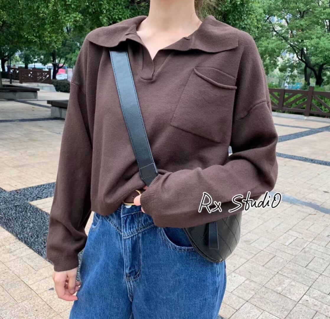 スキッパーカラーニット