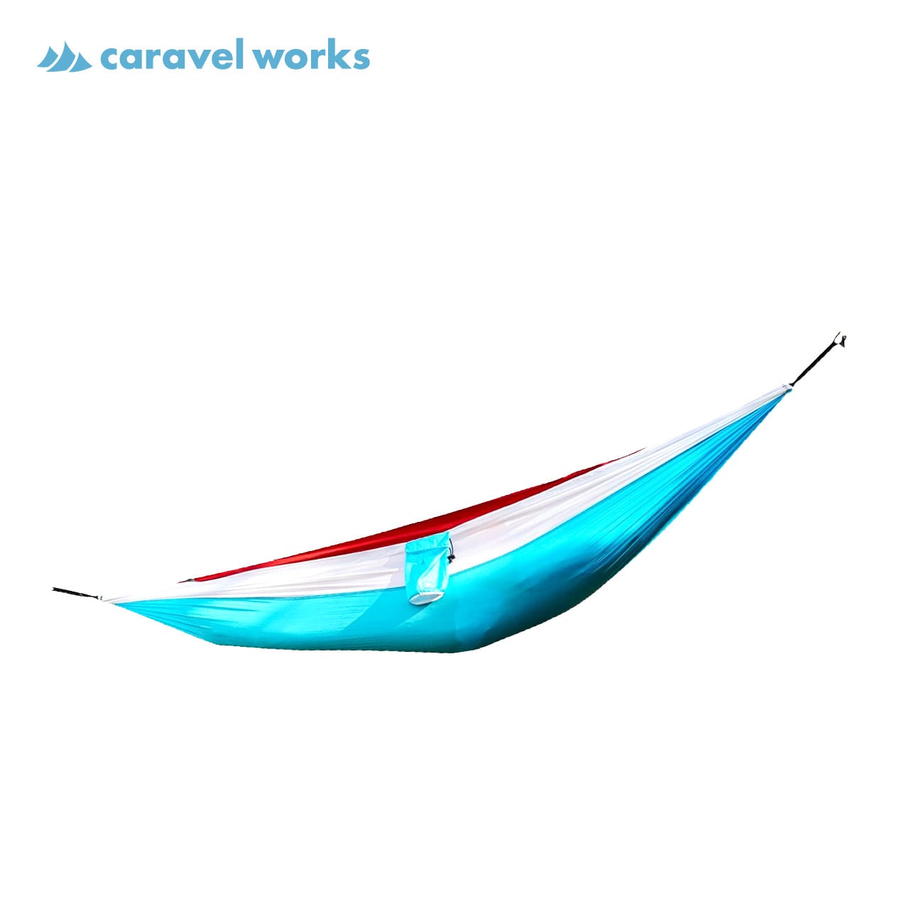 ポータブルハンモック(ライトブルー / レッド)
