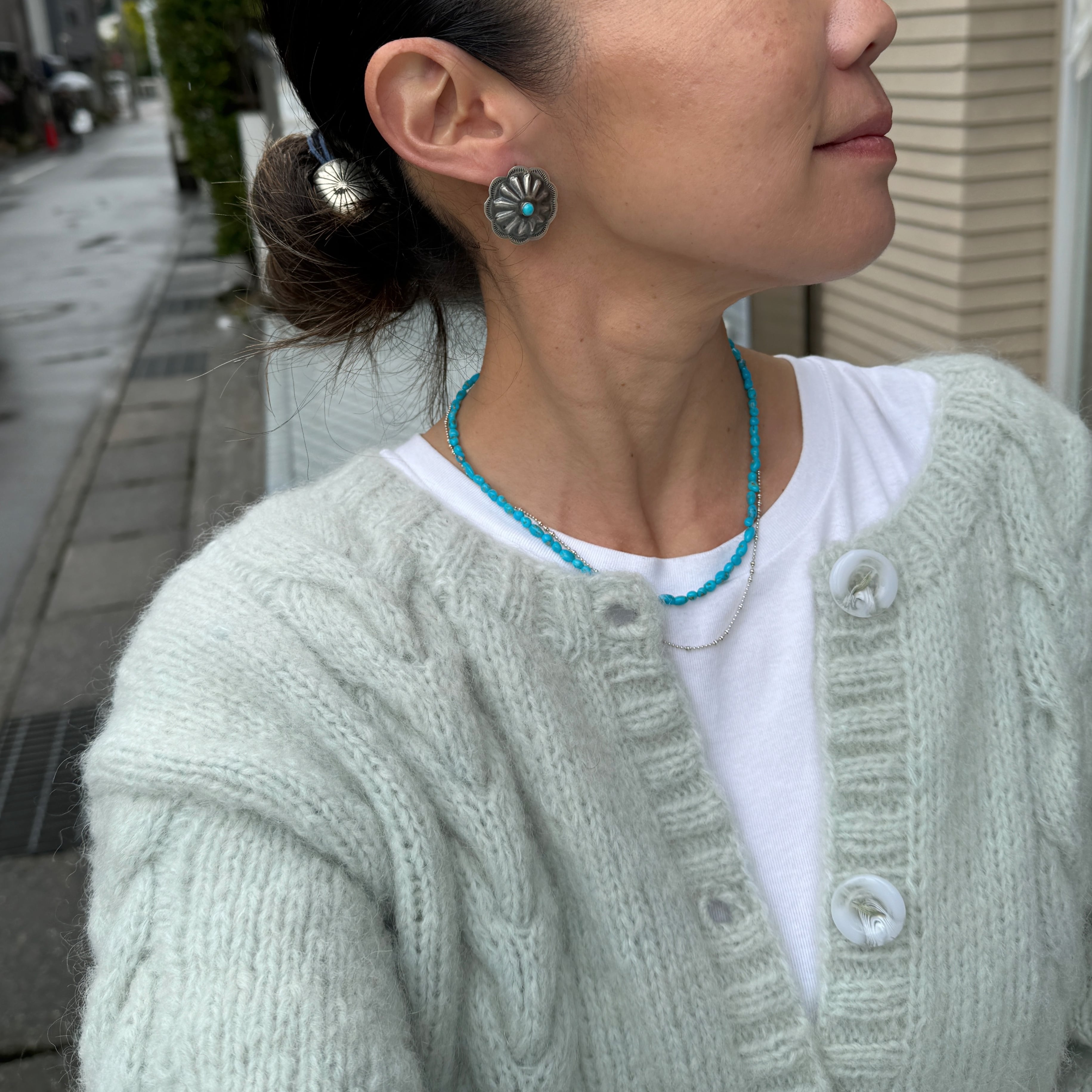 Indian Jewelry》 ターコイズ センター イン コンチョ ピアス | 【公式