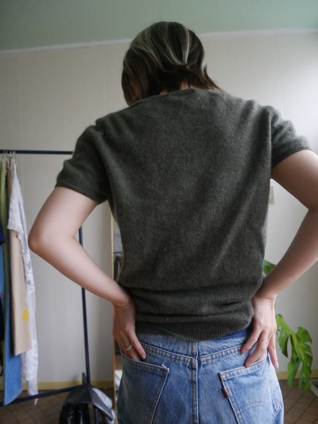 Neiman Marcus Cashmere Short Sleeve Knit