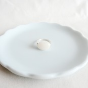 ホワイトジェイド　だえん　シルバーの指輪