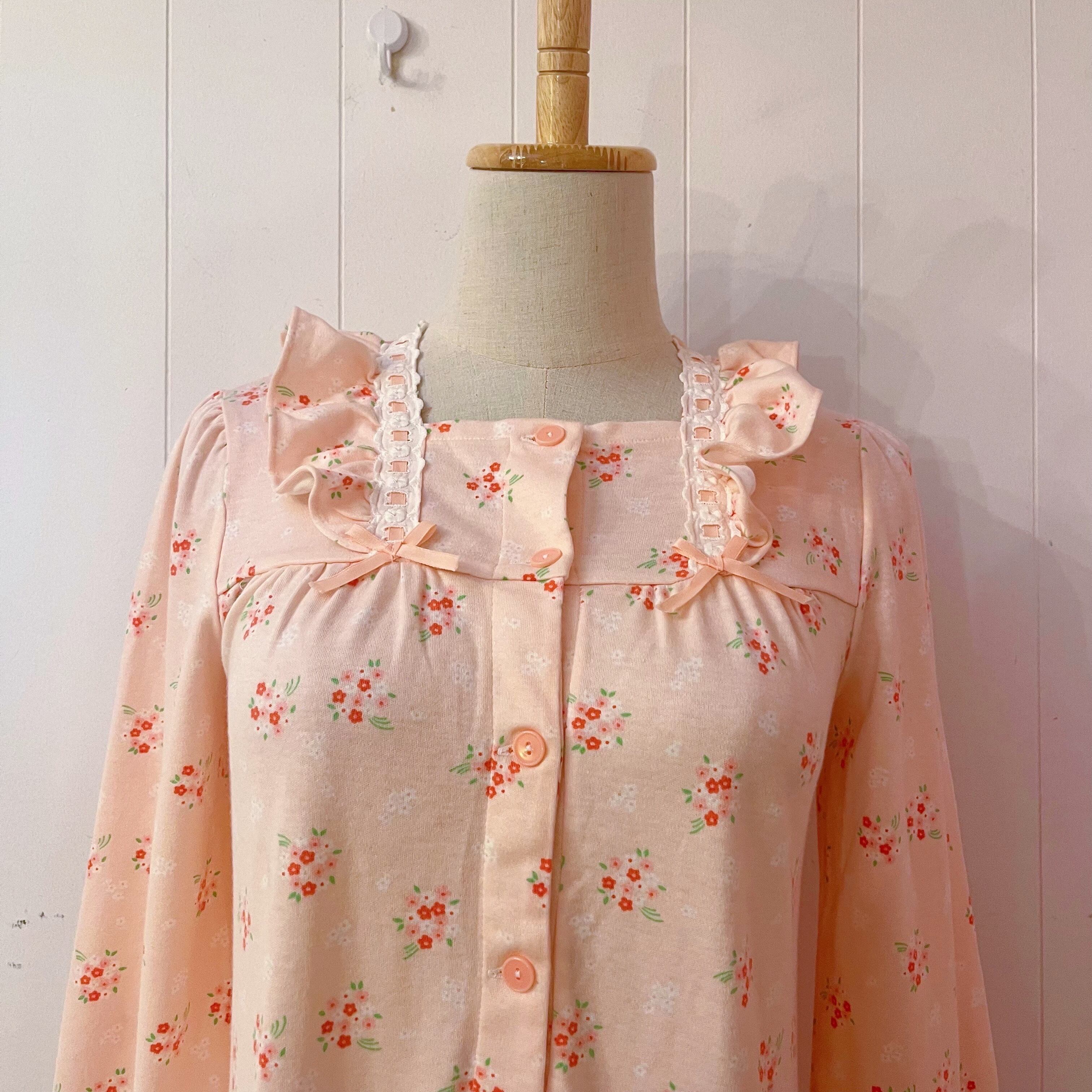 pink flower ribbon neglige one-piece