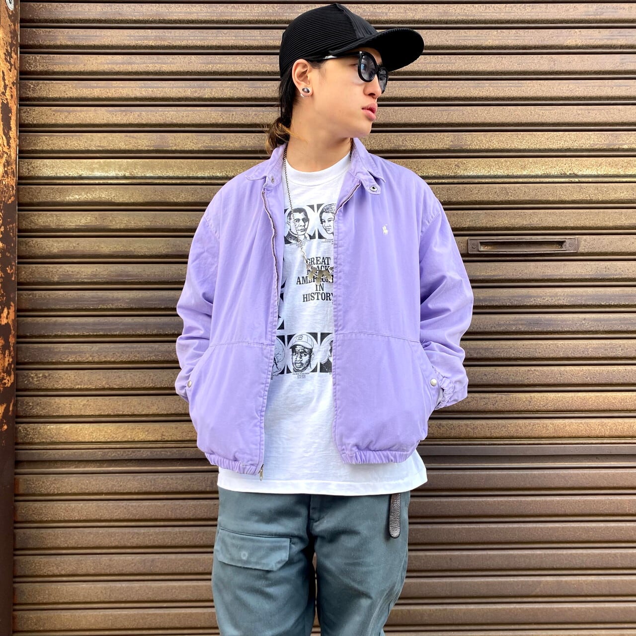 Polo by Ralph Lauren スウィングトップ　レアカラー　紫 80s90s ralphlauren スウィングトップ 紫 M/ラルフローレン ドリズラー