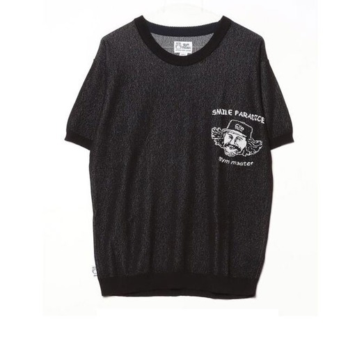 gym master ＜ブラック(05)＞ ジムマスター ジャガードニットSMILE PARADICE TEE G321782 メンズ レディース 半袖 Tシャツ ニット