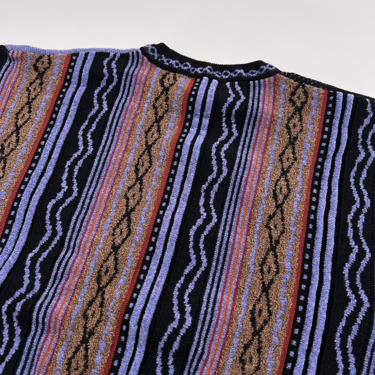 LANCEL ランセル デザイン編み 3Dニット ウール モール セーター サイズ M /パープル系/メンズ/日本製