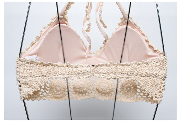 バッグリボン クロシェ編み ニット ビキニ 上下2点セット 水着