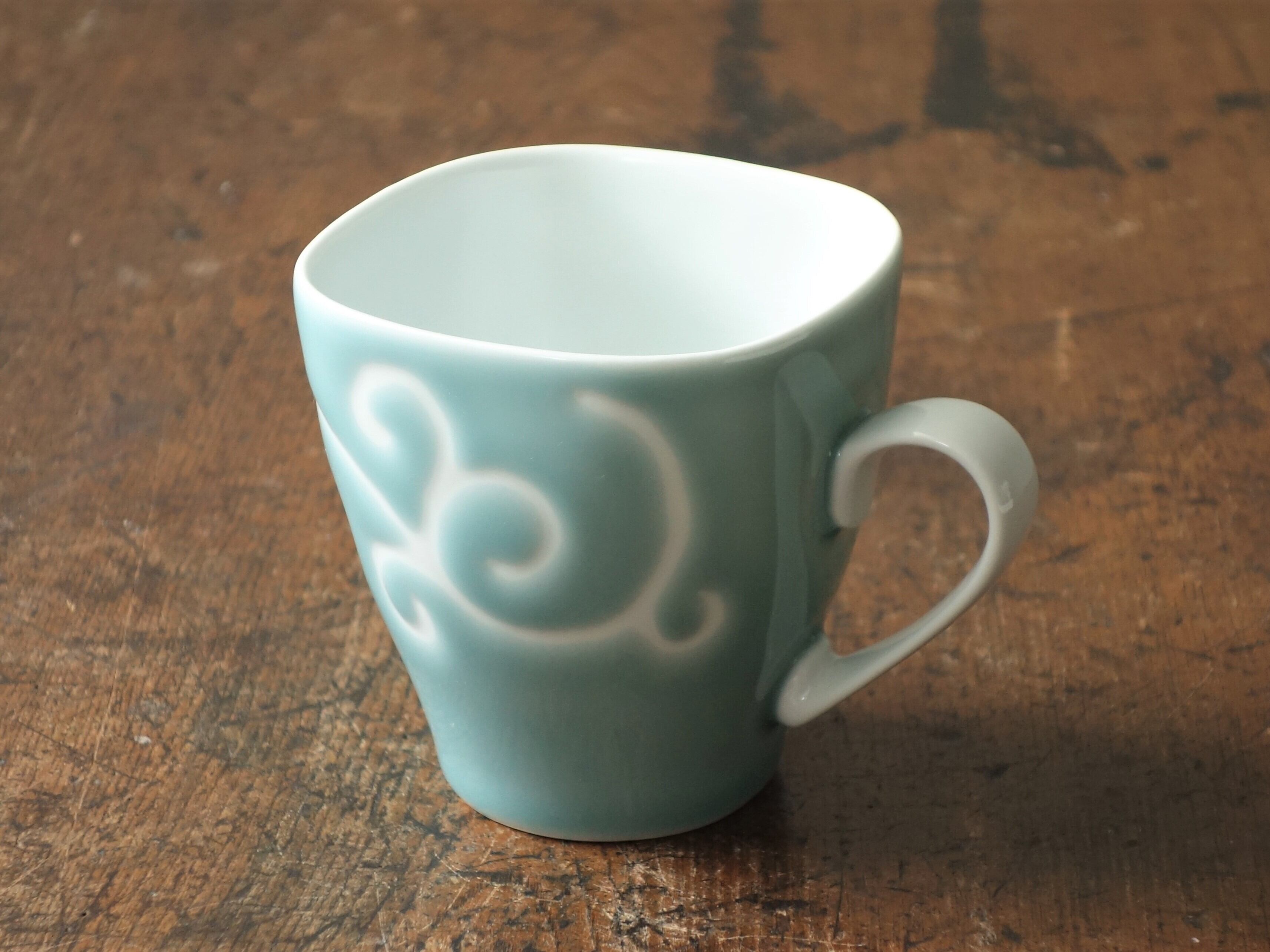 掛け分け 四角マグカップ(白)【伊万里焼】 | 有田焼や心器