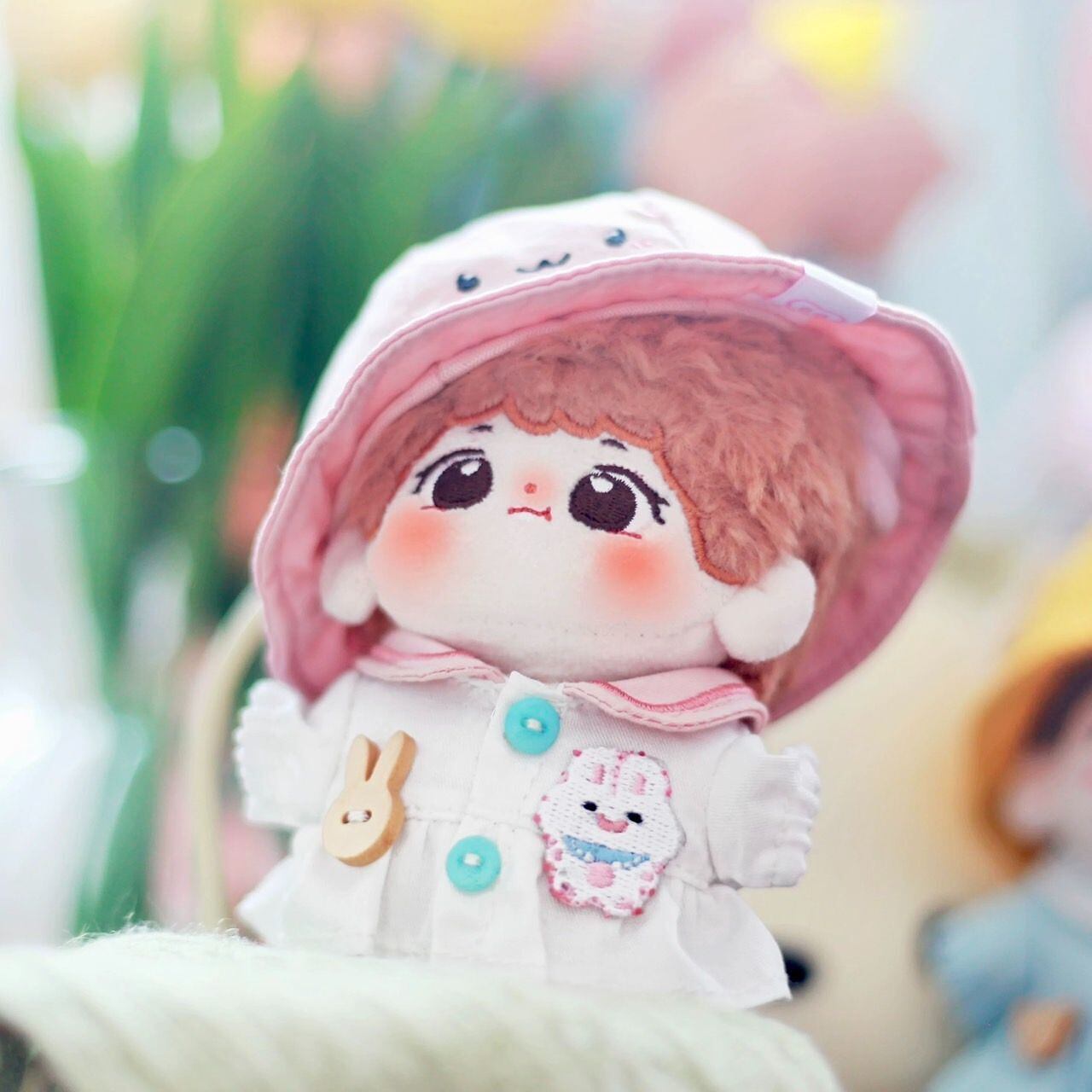 20cmぬい服】ひよことうさぎの園児服 ピンク 黄色 ぬいぐるみ用 服