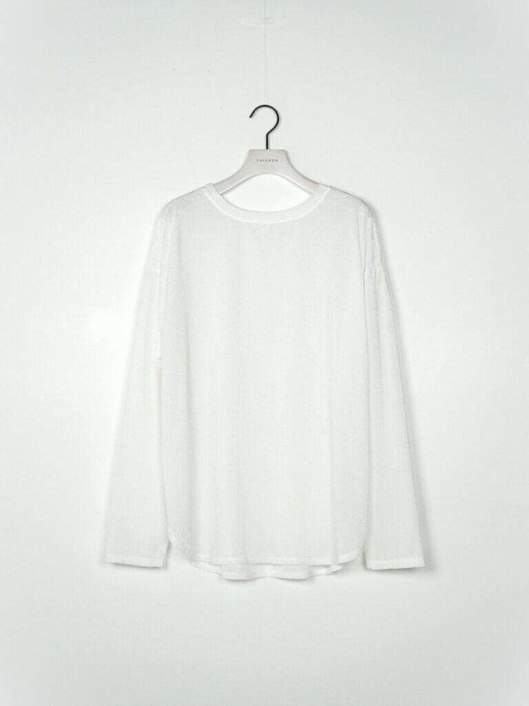 【12/上旬〜中旬入荷次第お届けのご予約】 CHIGNON/シニヨン シアーベロアロンTEE 8466-769KO